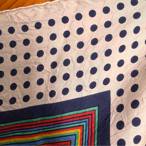 Vintage Dior Polka Dot and Striped Accent Scarf - Picture 2 of 5